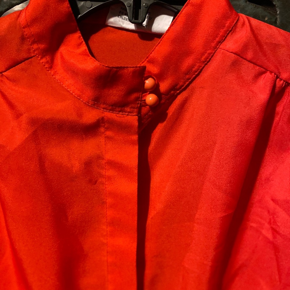 Vintage Secretary Blouse High Button Neck - Picture 2 of 7